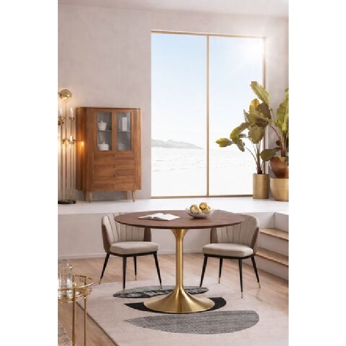 dining/dining-tables/kare-invitation-dining-table-set-walnut-and-brass-diameter-120cm