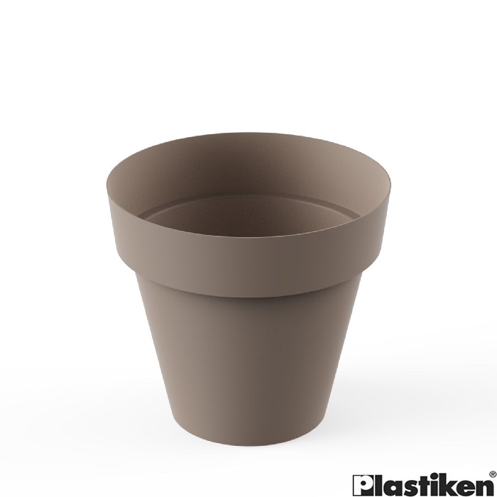 gardening/pots-planters-troughs/plastiken-tes-round-pot-diameter-14cm-taupe