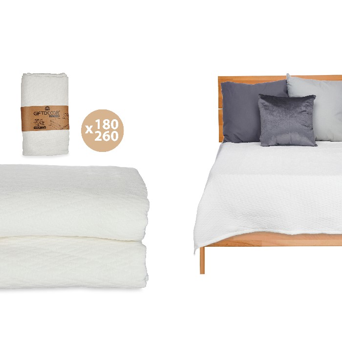 home-textiles/bedspreads-duvets-quilts/promo-180cm-x-260cm-white-rhombus-pattern-bedspread