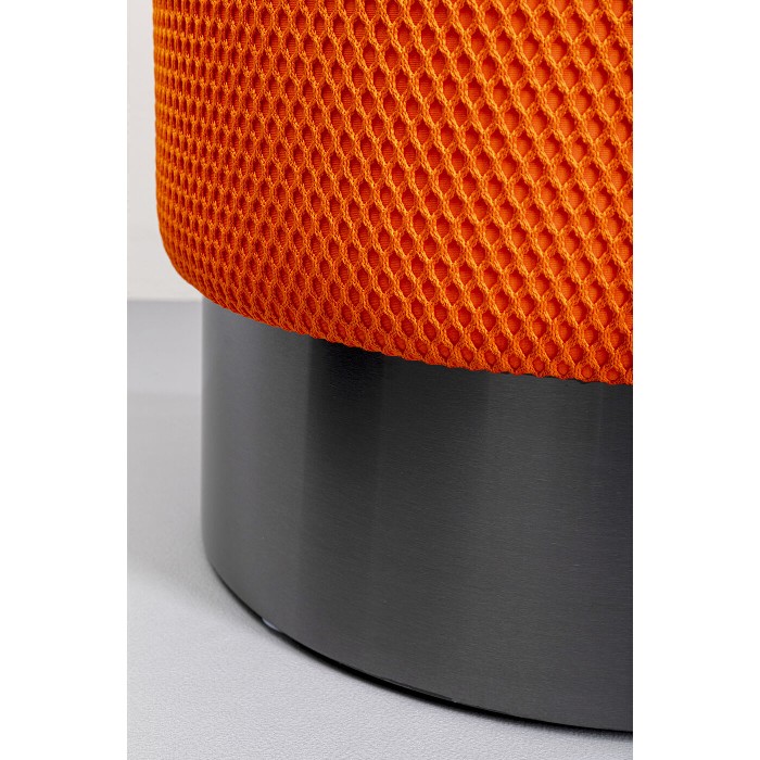 living/seating-accents/kare-stool-jody-orange-mesh-black-ø35cm