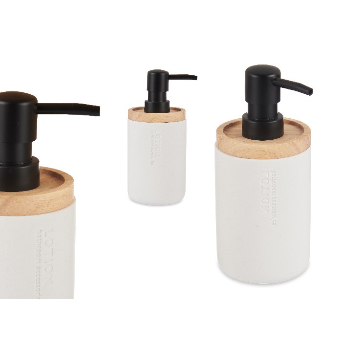 bathrooms/sink-accessories/promo-resin-dispenser-with-bamboo-white