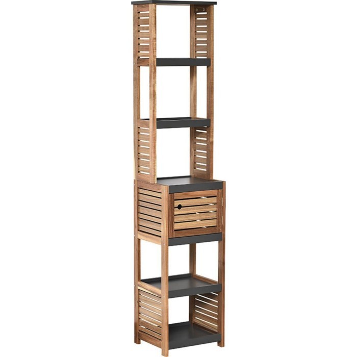 bathrooms/bathroom-storage-shelving/trend-1-door-storage-column-brown-385cm-x-30cm-x-170cm