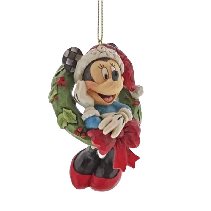 christmas/decorations/disney-traditions-minnie-mouse-with-wreath-hanging-ornament-–-a30356