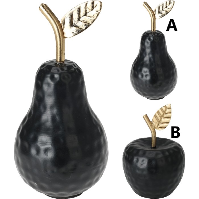 home-decor/decorative-ornaments/apple-and-pear-17cm-blackgold-aluminium-2-assorted