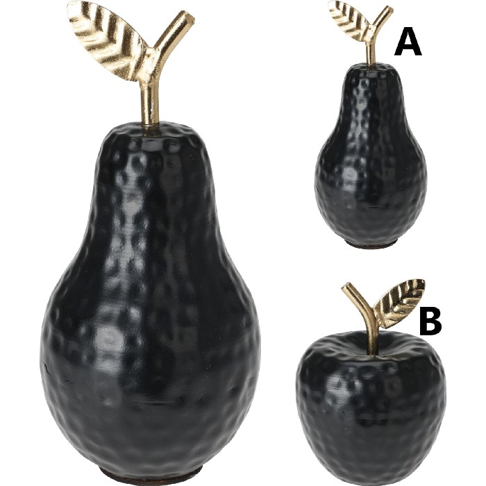 home-decor/decorative-ornaments/apple-and-pear-235cm-blackgold-aluminium-2-assorted