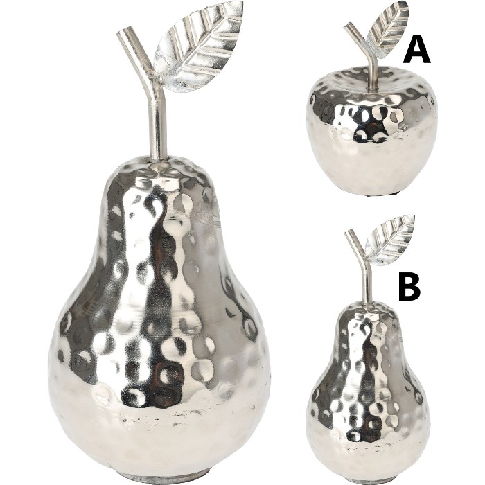 home-decor/decorative-ornaments/apple-and-pear-11cm-x-9cm-silver-2-assorted