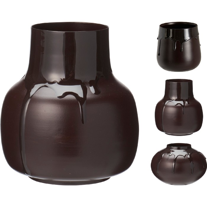 home-decor/vases/vase-glaze-drip-finish-brown-3-assorted-designs