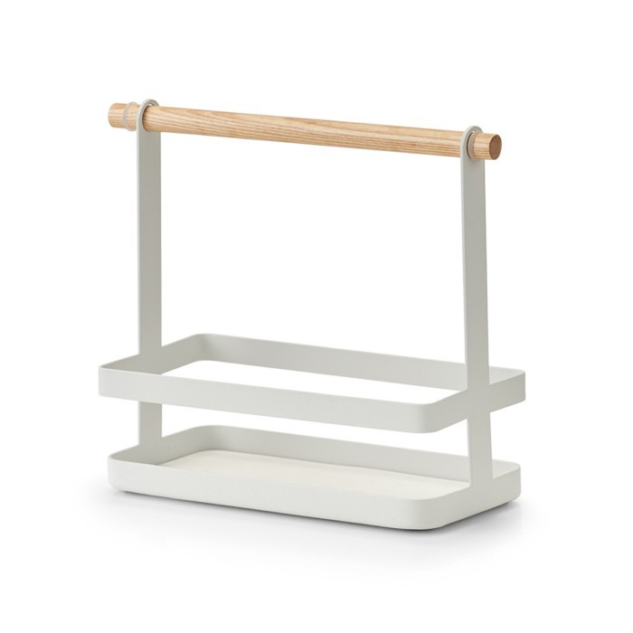 kitchenware/miscellaneous-kitchenware/zeller-spice-bottle-rack-metalbamboo-white