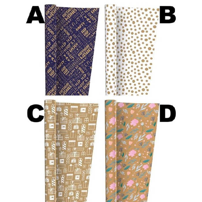 kids-and-stationery/stationery-gift-bags-wrapping-paper/gift-wrap-roll-2m-x-69cm-–-44-fashion-kraft-–-4-assorted