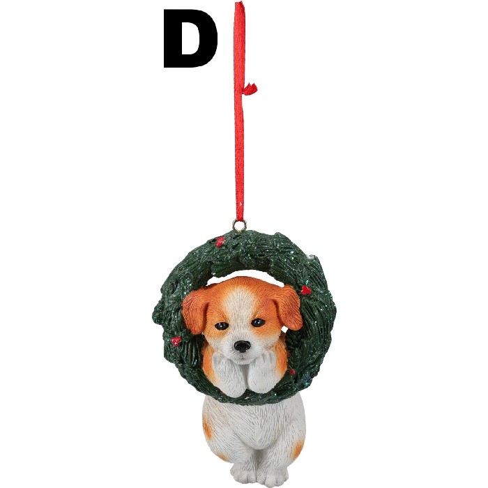 christmas/baubles/xmas-hanging-decoration-dog-in-wreath-–-4-assorted
