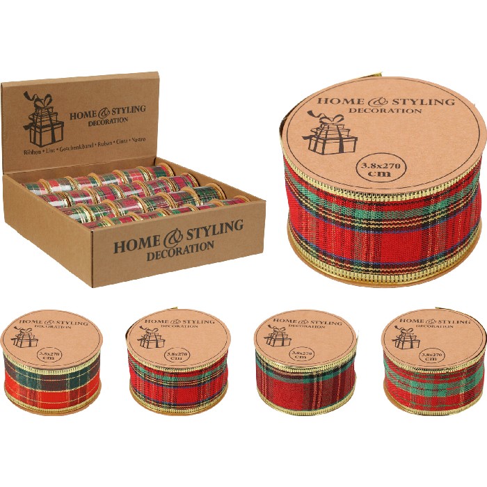 christmas/wrapping-paper-ribbons/xmas-ribbon-scottish-check-–-4-assorted