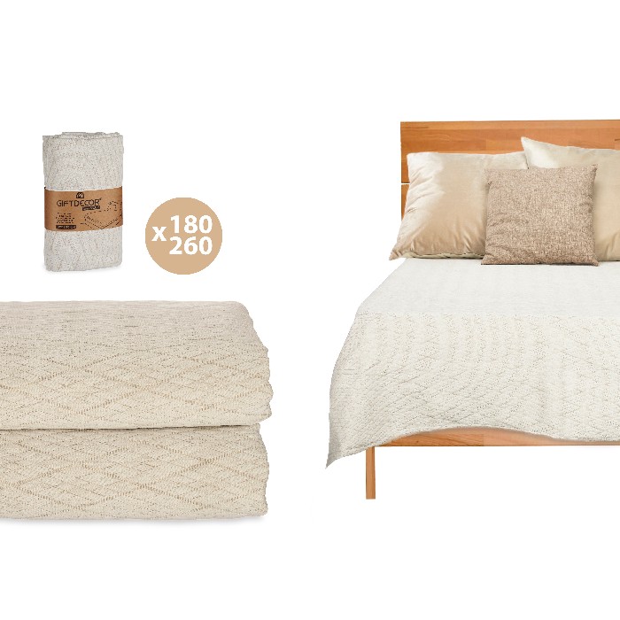 home-textiles/bedspreads-duvets-quilts/promo-180cm-x-260cm-beige-rhombus-pattern-bedspread