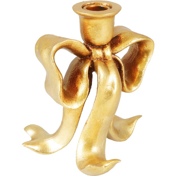 christmas/decorations/candle-holder-–-bow-design-gold-17cm