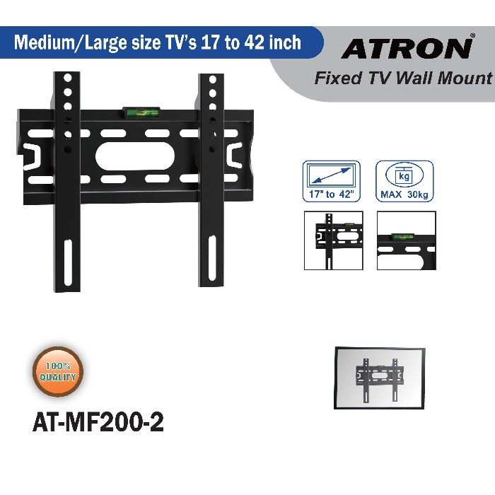 electronics/tv-accessories-brackets/atron-fixed-tv-bracket-for-19-43-inches-tvs-200mm-30kg