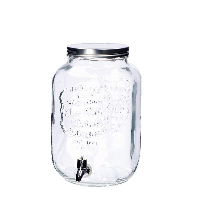 tableware/carafes-jugs-bottles/glass-dispenser-with-tin-top-8l-20cm-x-25cm-x-h32cm