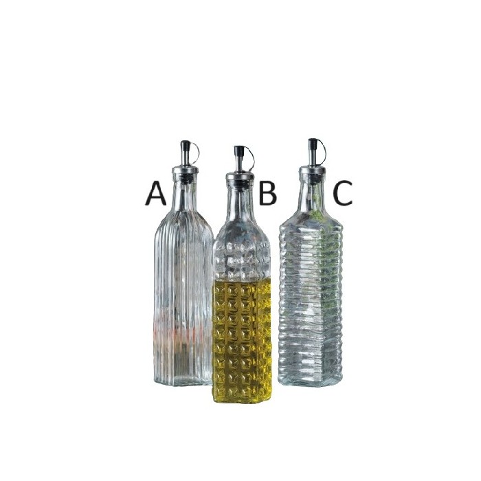 tableware/carafes-jugs-bottles/oil-doser-clear-glass-500ml-6cm-x-6cm-x-h30cm-3assorted-colours