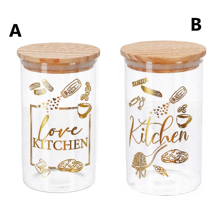 kitchenware/food-storage/jar-glass-wood-lid-10cm-x-h17cm-2-assorted