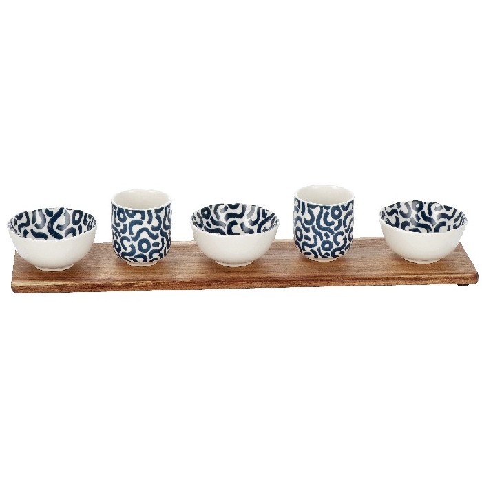 tableware/serveware/container-porcelain-x-5-with-bamboo-tray-45cm-x-10cm