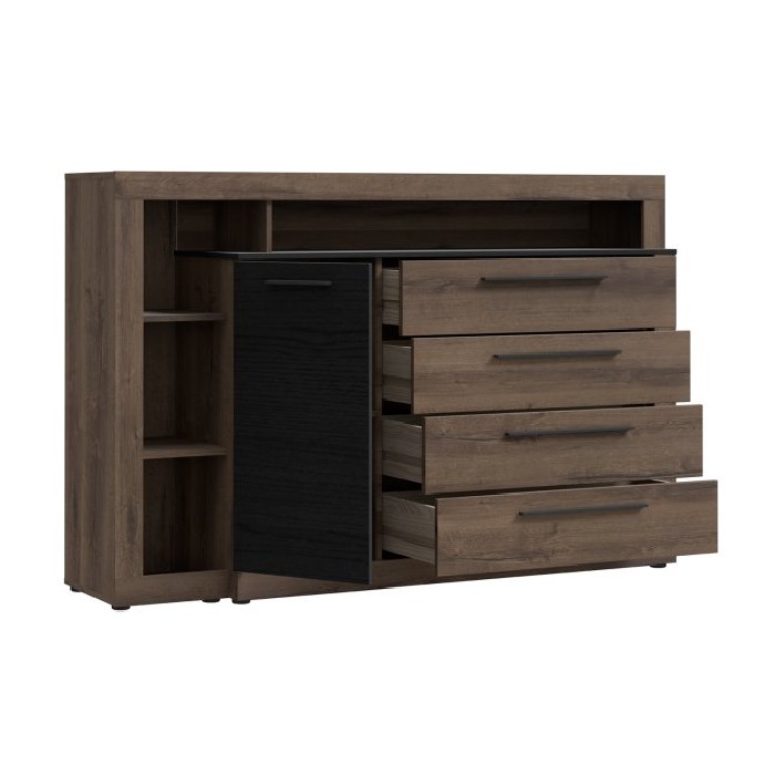 bedrooms/chest-of-drawers/bellevue-wide-chest-with-1-door-and-4-drawers-finished-in-mud-and-black-oak
