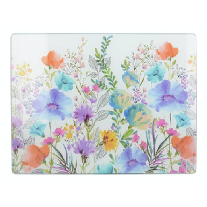 kitchenware/miscellaneous-kitchenware/kitchencraft-glass-cutting-board-meadow-flower-40cm-x-30cm