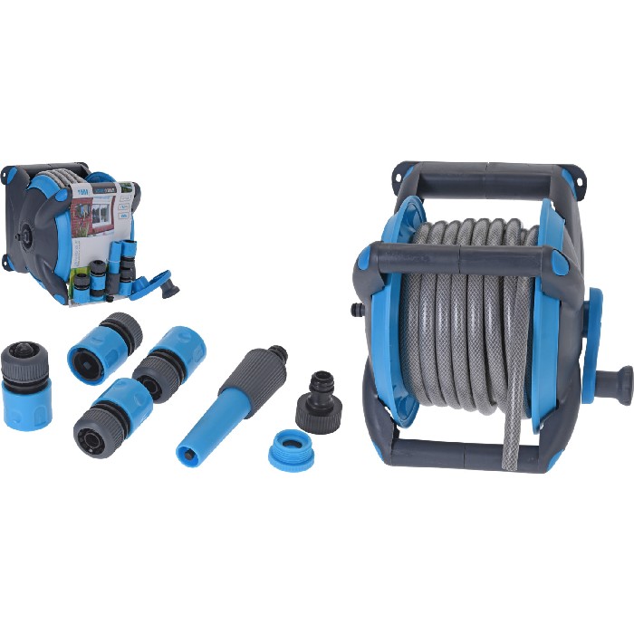 gardening/hoses-reels-sprayers/garden-hose-holder-with-15m-hose