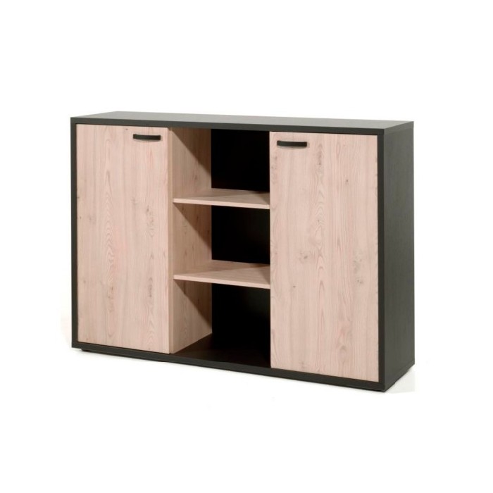 office/bookcases-cabinets/capo-medium-height-bookcase-2-door-1-open-shelf-blackchestnut