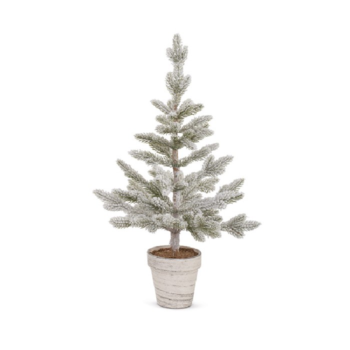 christmas/christmas-trees/christmas-snowy-pine-with-vase-h60cm