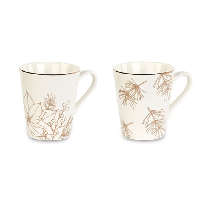 christmas/table-setups/christmas-pine-stars-and-gold-mugs-set-of-2-pieces-diameter-8-5cm-x-h10cm