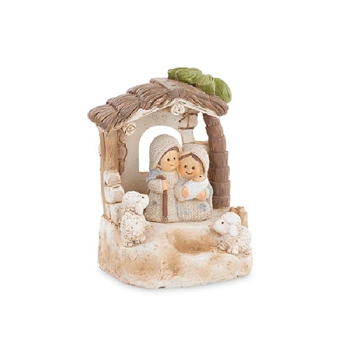 christmas/cribs-villages/xmas-glitter-nativity-with-sheep-–-h8cm