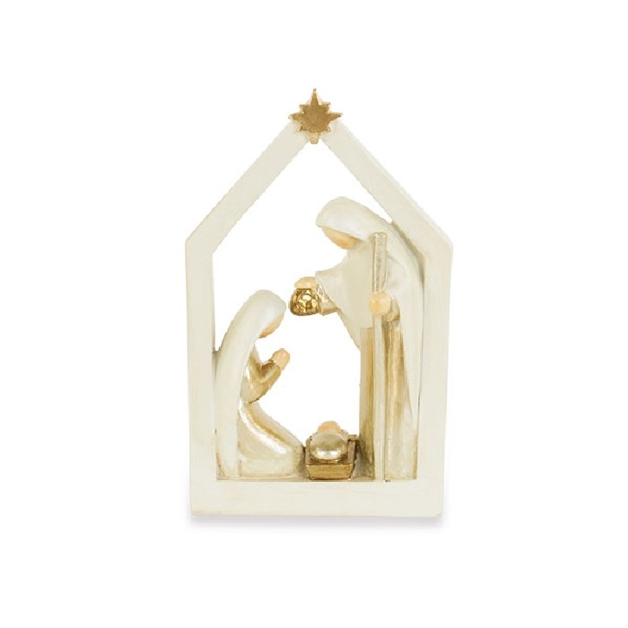 christmas/cribs-villages/xmas-gold-nativity-with-house-–-h15cm