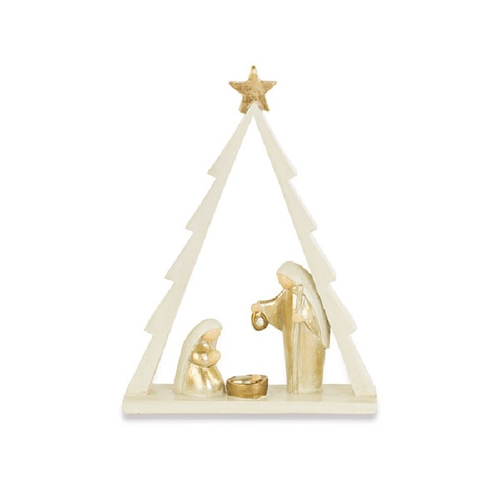 christmas/cribs-villages/xmas-ivory-and-gold-nativity-with-tree-–-h22cm