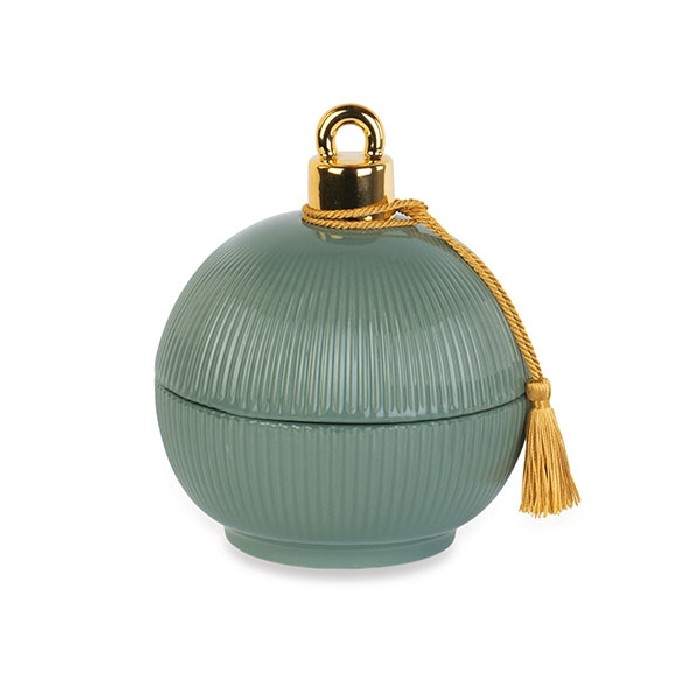 christmas/decorations/xmas-green-pleated-sphere-candle-with-box-–-d15cm