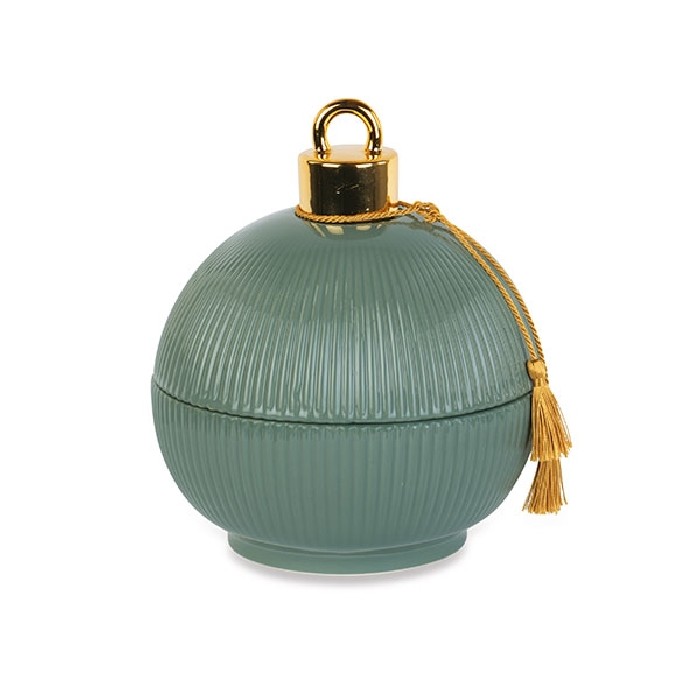christmas/decorations/xmas-green-pleated-sphere-candle-with-box-–-d20cm