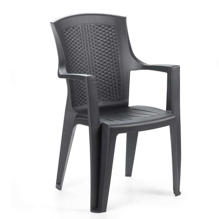 outdoor/chairs-deckchairs/rattan-finish-stackable-armchair-eden-mocha