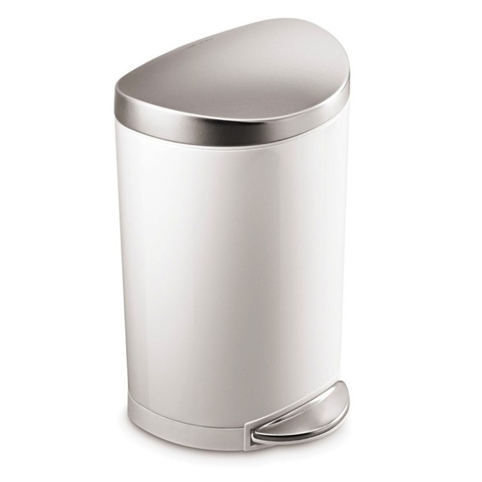 household-goods/bins-liners/semi-round-pedal-bin-10ltr-white-steel