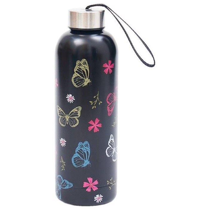 kitchenware/picnicware/eco-chic-monarch-butterflies-thermal-bottle-black