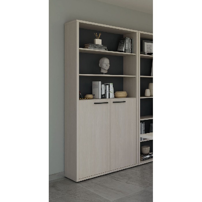 office/bookcases-cabinets/flex1-tall-bookcase-with-2-low-doors-and-top-open-shelves-finished-in-bolivar-light-oak