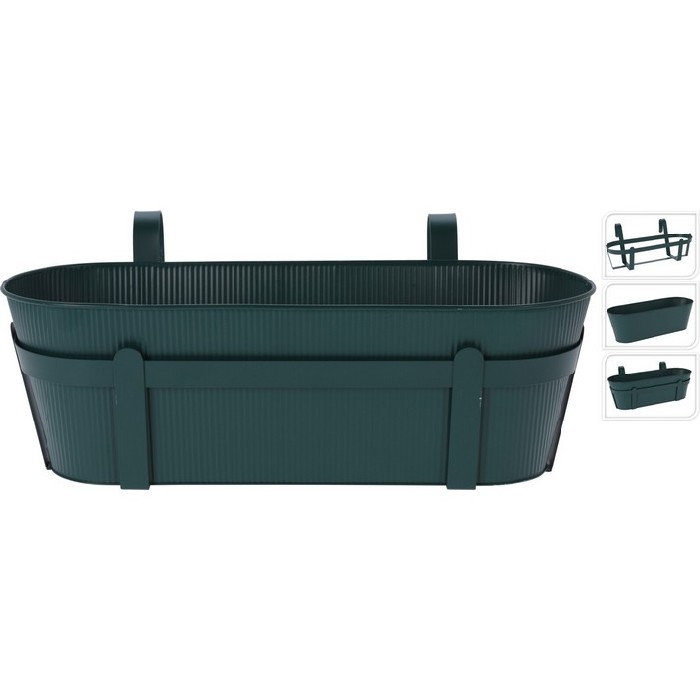gardening/pots-planters-troughs/planter-ribbed-metal-dark-green-fz1001160