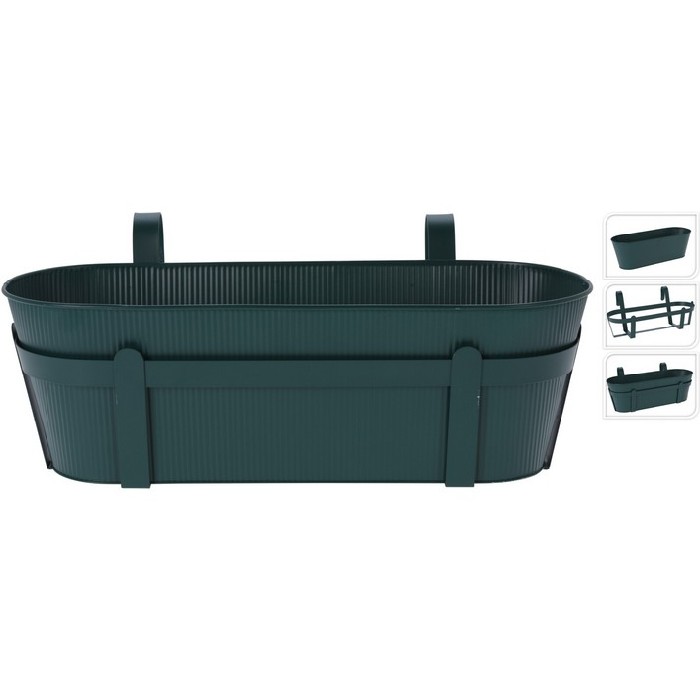 gardening/pots-planters-troughs/planter-ribbed-metal-dark-green-fz1001190
