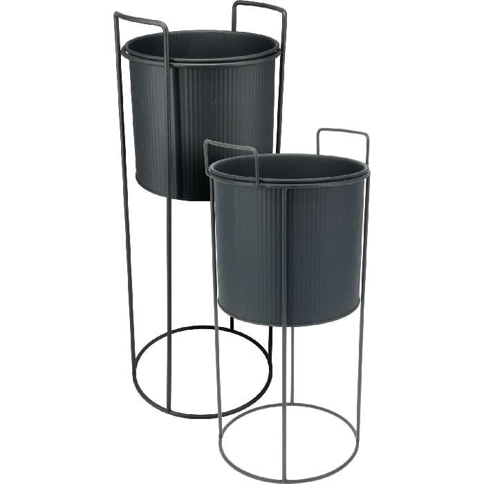 home-decor/indoor-pots-plant-stands/set-of-2-flowerpots-on-stands-black-fz1002300