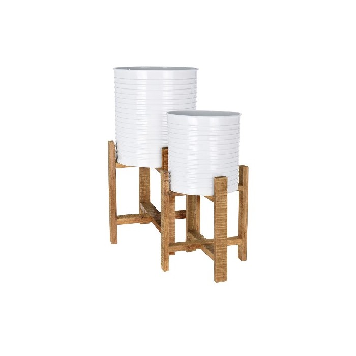 gardening/pots-planters-troughs/planter-set-steel-2pcs-white