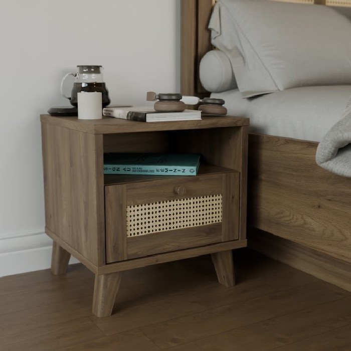 bedrooms/bedside-tables/glenkeen-night-table-with-1-drawer-and-1-open-shelf-finished-in-valencia-oak-and-natural-rattan
