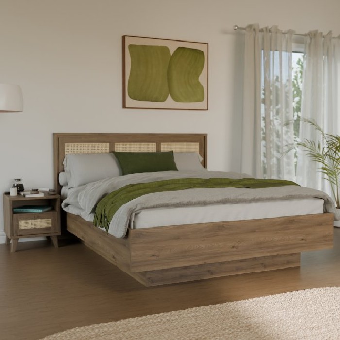 bedrooms/beds/glenkeen-storage-bed-for-160cm-x-200cm-mattress-finished-in-valencia-oak-and-natural-rattan