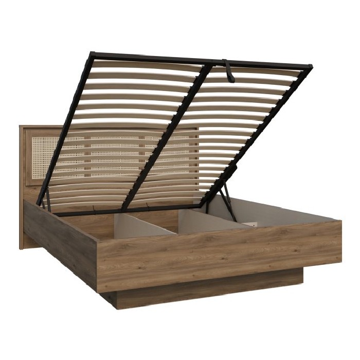 bedrooms/beds/glenkeen-storage-bed-for-160cm-x-200cm-mattress-finished-in-valencia-oak-and-natural-rattan