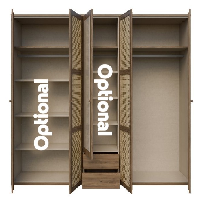 bedrooms/wardrobe-systems/glenkeen-5-door-wardrobe-with-central-mirror-finished-in-valencia-oak-and-natural-rattan