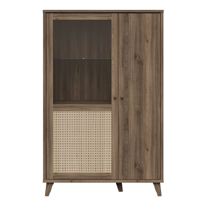 living/living-suites/glenkeen-vitrine-with-1-door-and-1-glass-door-finished-in-valencia-oak-and-natural-rattan