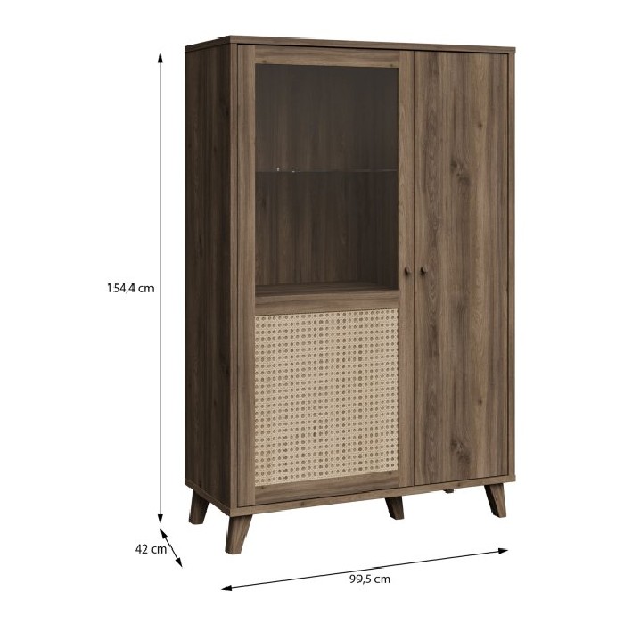 living/living-suites/glenkeen-vitrine-with-1-door-and-1-glass-door-finished-in-valencia-oak-and-natural-rattan