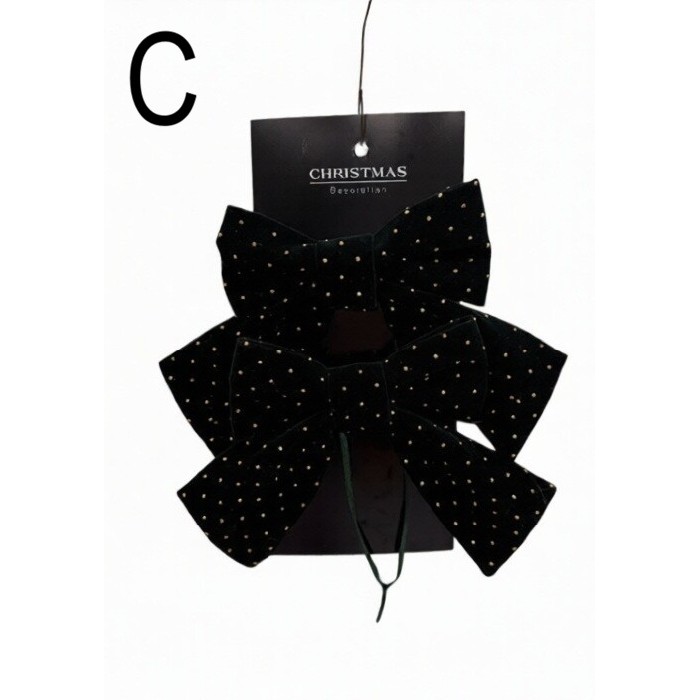 christmas/decorations/christmas-bows-15cm-set-of-2-pieces-3-assorted-colours
