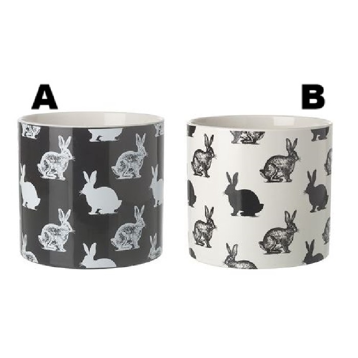 home-decor/indoor-pots-plant-stands/bunny-rabbit-pot-mix-large-black-white-2-assorted