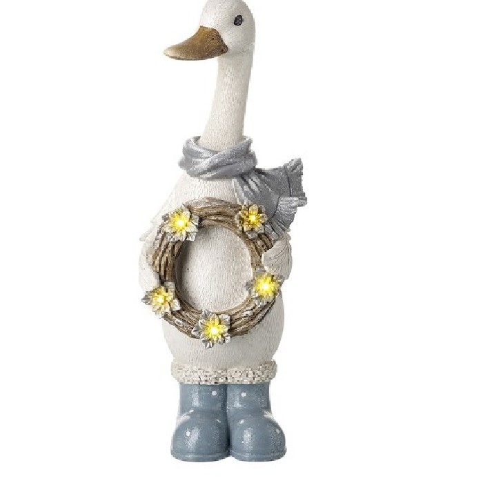 christmas/decorations/xmas-standing-duck-with-light-up-wreath